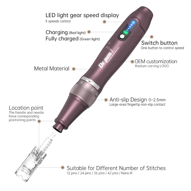 Dr Pen Ultima A10 Microneedling Pen with FREE 12 Replacement Cartridges