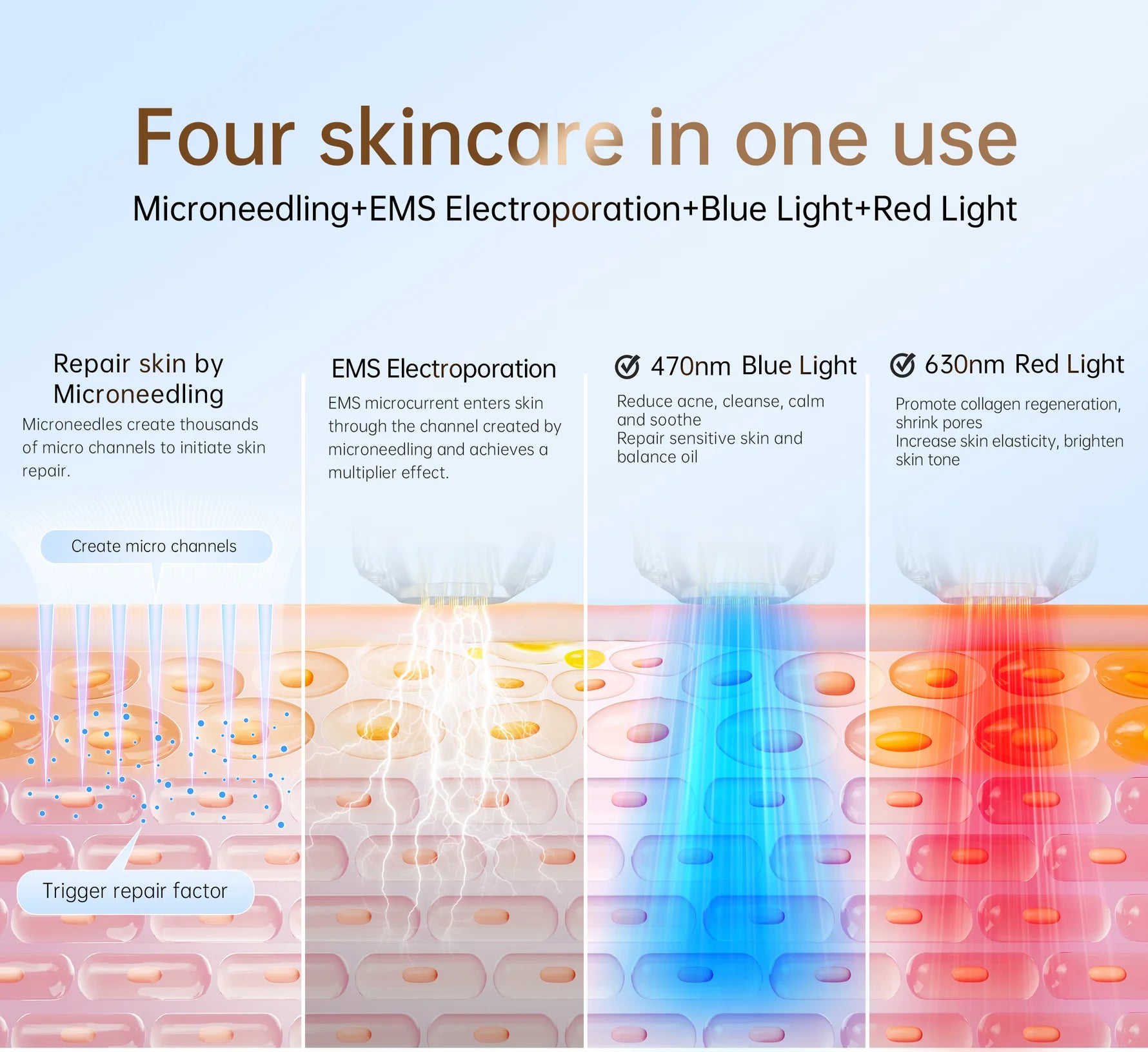 bio PEN Q2 microneedling device with low battery warning,used in spa setting with induction base for pause and display.