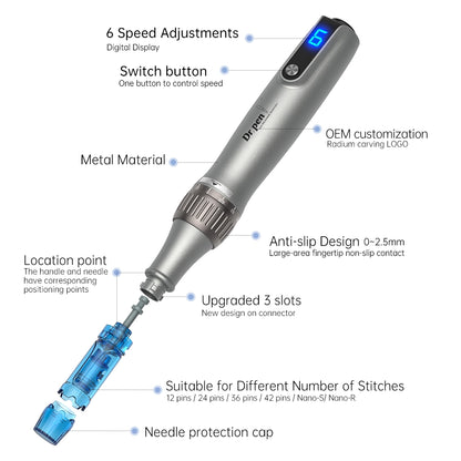 Dr. Pen M8S Microneedling Pen with FREE 20 Replacement Cartridges