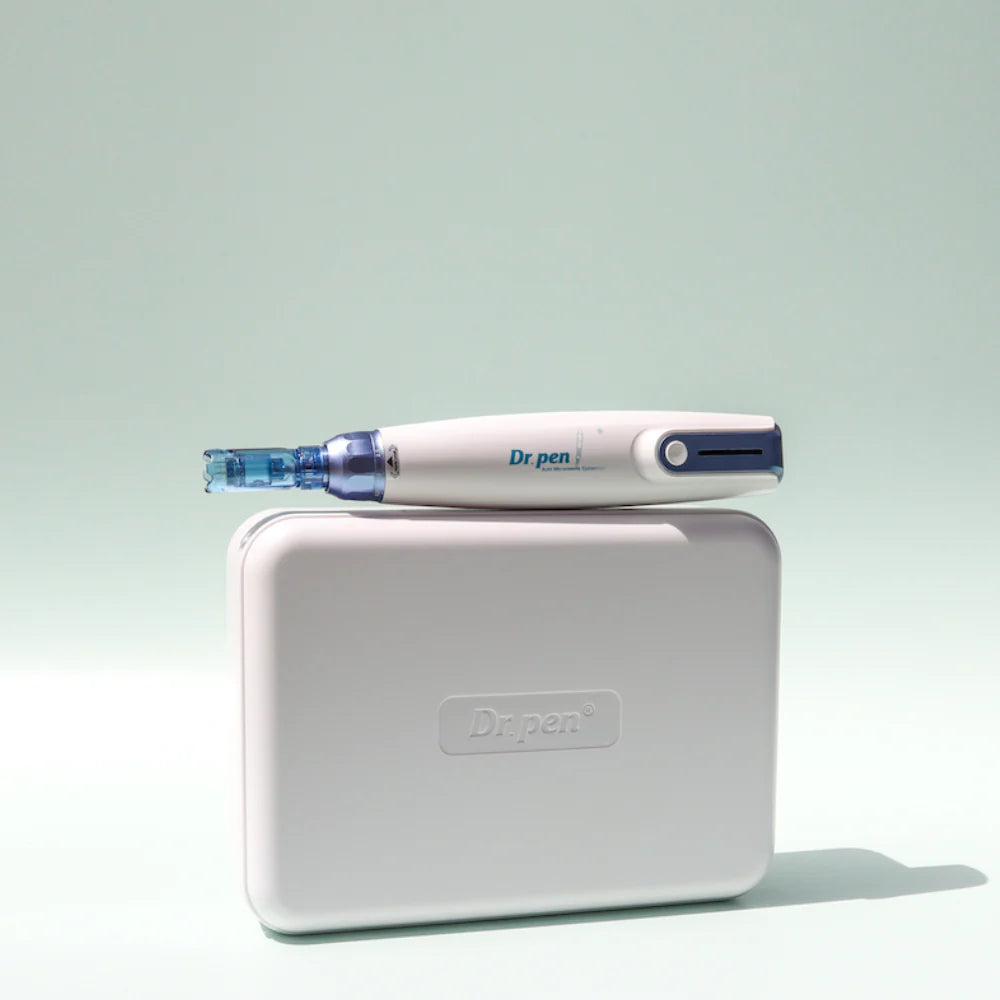 Complete Dr. Pen A9 microneedling pen package with accessories and box