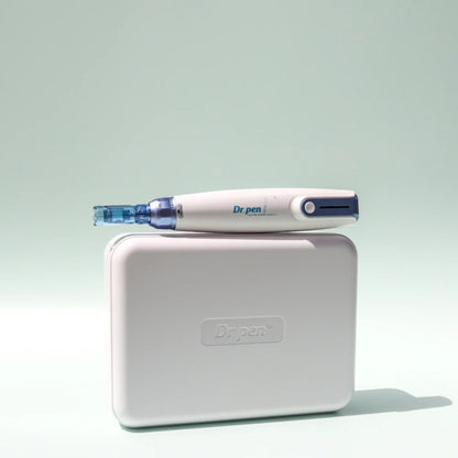 Complete Dr. Pen A9 microneedling pen package with accessories and box