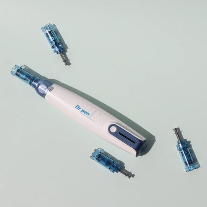 Dr. Pen A9 microneedling pen with replacement needle cartridges for home and salon use